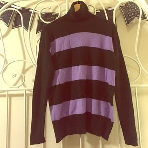Striped turtleneck cashmere sweater