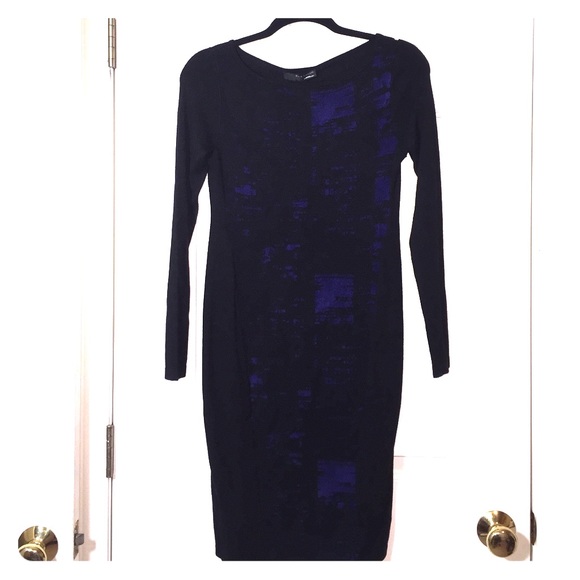 Tahari Chenille Mix Sweater Dress