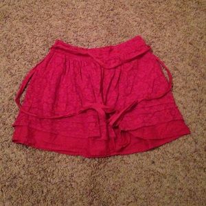 Pink lace skater skirt