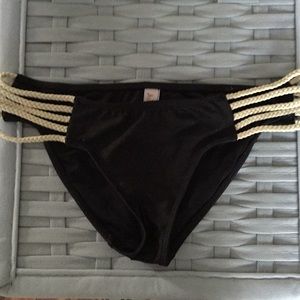 Black & Gold braided bikini bottom