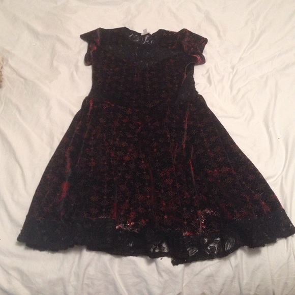 Black Ecoté Fortune Teller Velvet Lace Mix Dress
