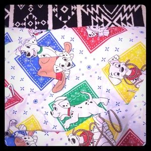 Vintage 1990's 101 Dalmatians flat sheet