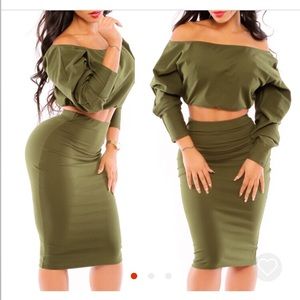 Two Piece Bodycon Olive Set sold out