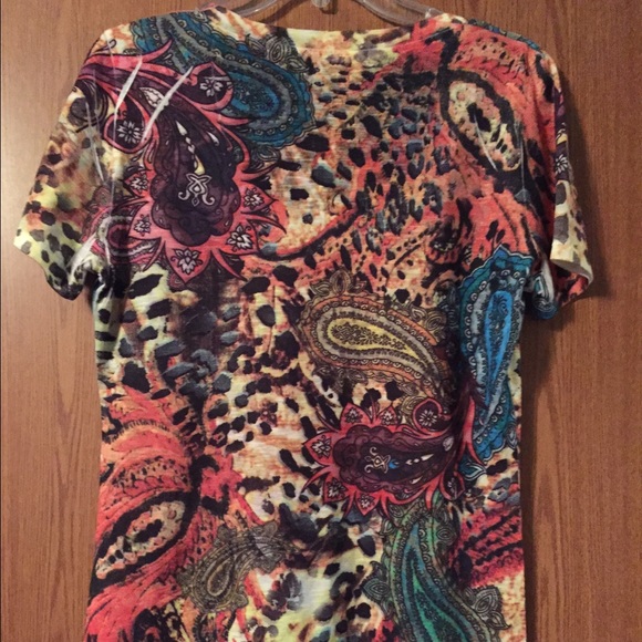 Daytrip colorful top, has sequin design in front - Picture 2 of 4