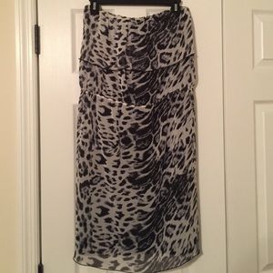 strapless leopard print dress