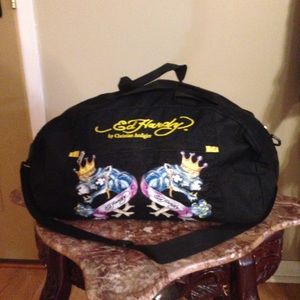 Brand new Ed Hardy black bag, denim on top & sides