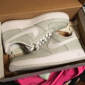 Grey and white Nike Air Force