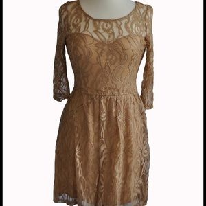 Taupe lace dress