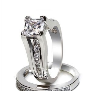 6mm princess cut CZ ring size 10