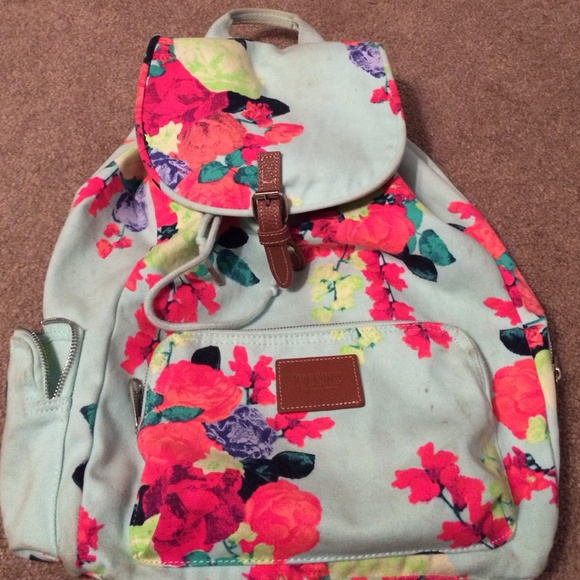 VS pink floral backpack