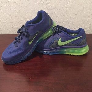 Blue and Green Nike AirMax - Womens