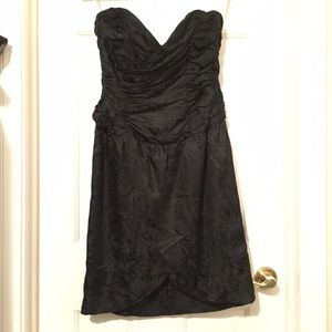 Vintage, black silk strapless cocktail dress Vintage, black silk strapless cocktail dress
