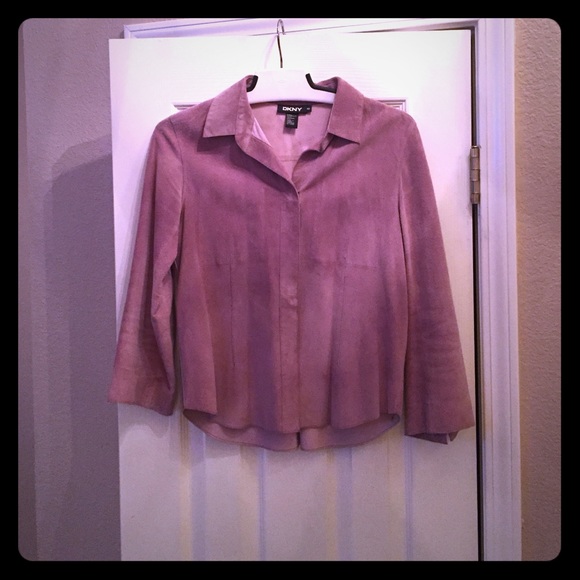 DKNY light purple leather jacket