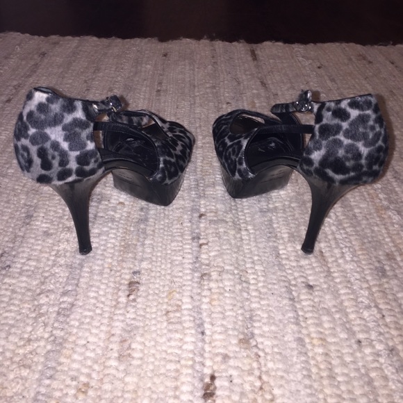 Ysl grey and black fur platform shoe - Picture 2 of 3