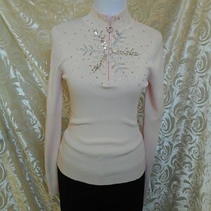 BOSTON PROPER Baby Pink- Beaded & Sequins