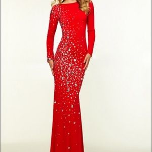 Red evening dress