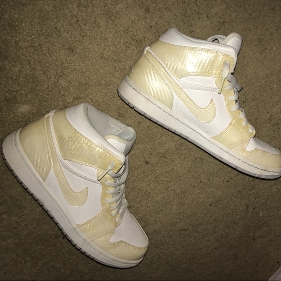White Air Jordan 1 Phat / Air Force 1s Hightop - Picture 3 of 3
