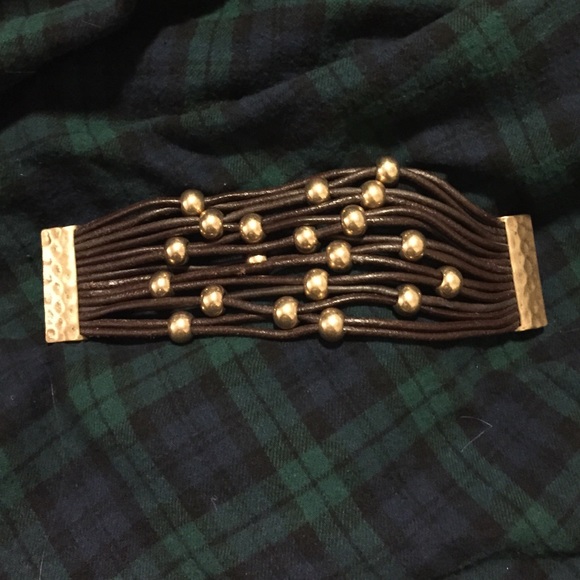 Brown and gold magnetic bracelet