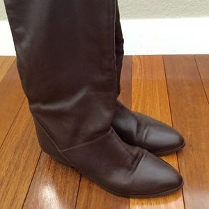 Brown leather boots - mid calf