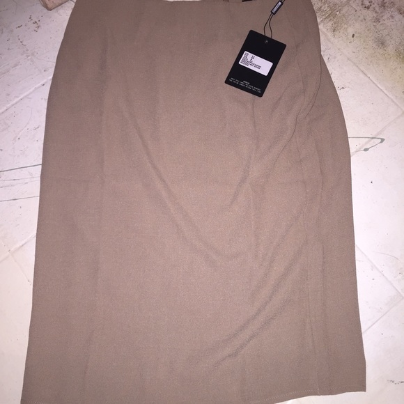 Missguided taupe/nude midi skirt size 10