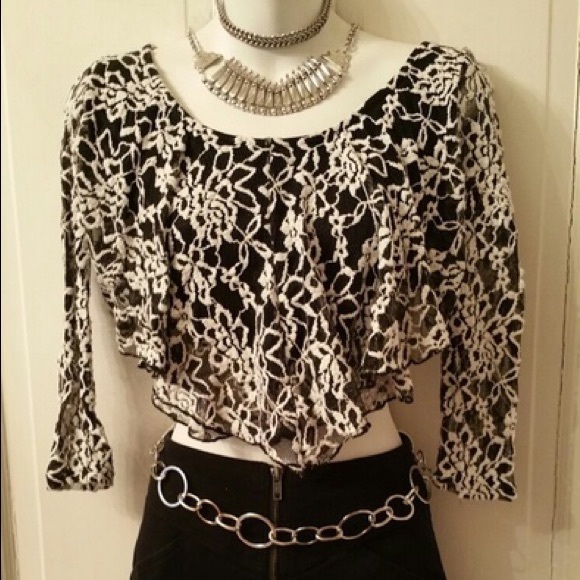 Lace and denim set