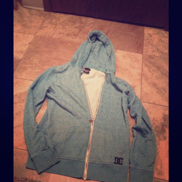 Blue DC hoodie.
