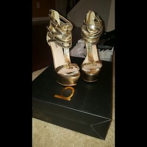 Gold Bebe Heels