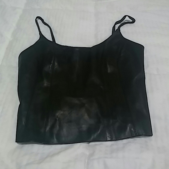 Tops - Black Leather Top
