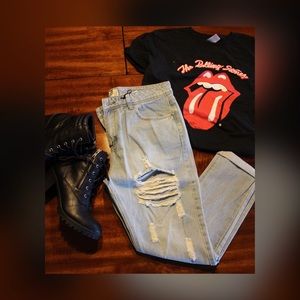 Gemma All Over Ripped 7/8th Jeans