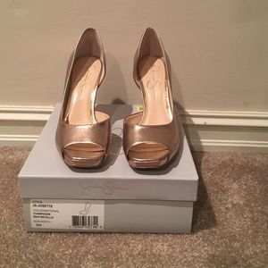 Jessica Simpson Josette Peep Toe champagne size 8