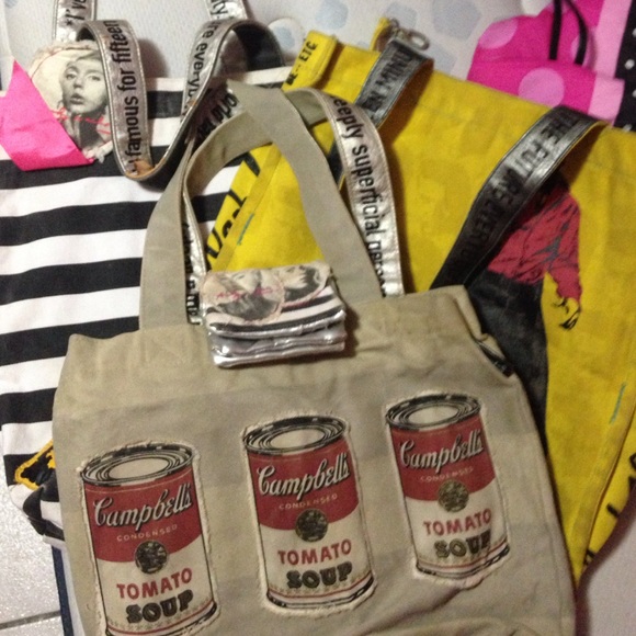 3 andy warhol totes and wallet