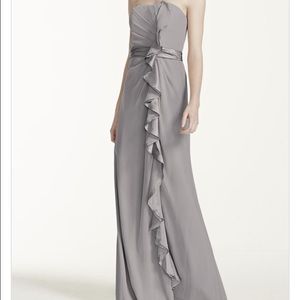 David's bridal long strapless dress