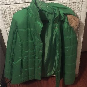 Green bubble coat
