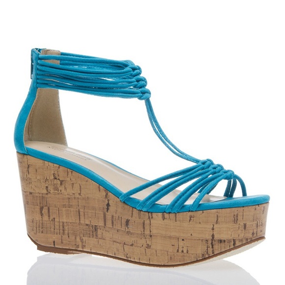 Shoe Dazzle Shoes - ShoeDazzle "Elisa" Blue Wedge Heel