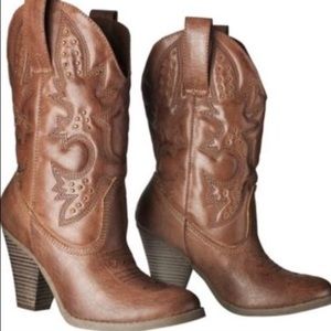 Women brown Cowgirl Boots Size 9