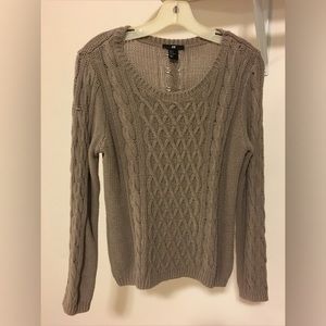 Grayish Brown Knitted Sweater