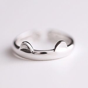 Sterling Silver Cat Ears Adjustable Ring NEW