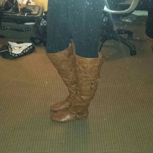 Over the Knee Brown Boots