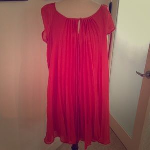 Pleated shift dress