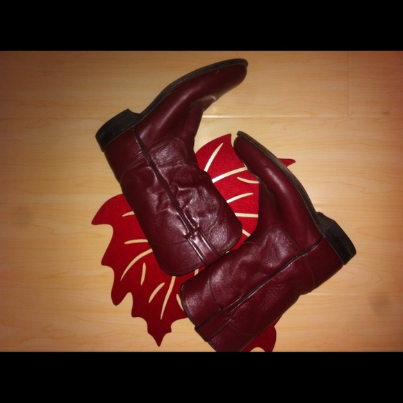 Vintage Leather Cowboy Boots - Women's