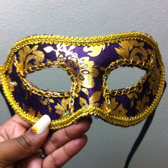 Mardi Gras Purple & Gold Masquerade Mask