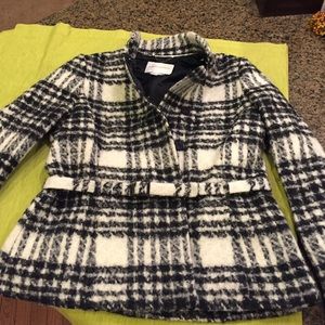 Banana Republic belted plaid jacket!