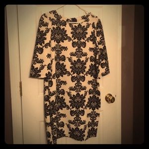 Black and White Damask Shift Dress