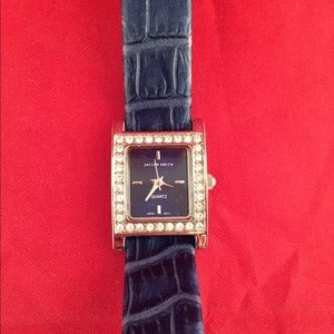 Jaclyn smith leather band quartz crystal watch