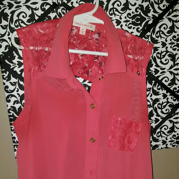 Coral, silky feel, sleeveless tank