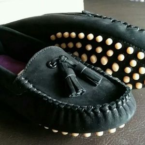 Girls L'Amour Studded Loafer Shoes Black Sweet!