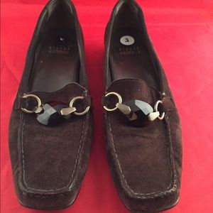 Stuart Weitzman suede leather brown loafers size 7