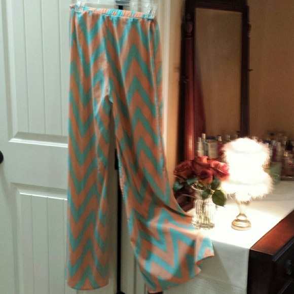 Silky flare leg pants