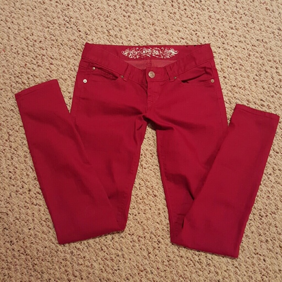 Dark Red express skinny jeans
