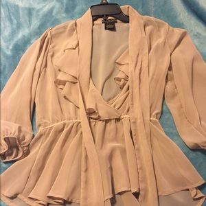 Beige sheer blouse
